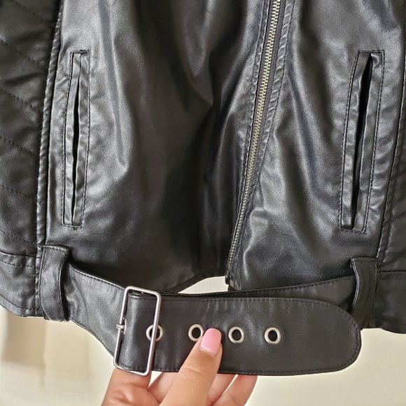 True Religion Ladies Moto Vegan Leather Jacket - L - Picture 5 of 11